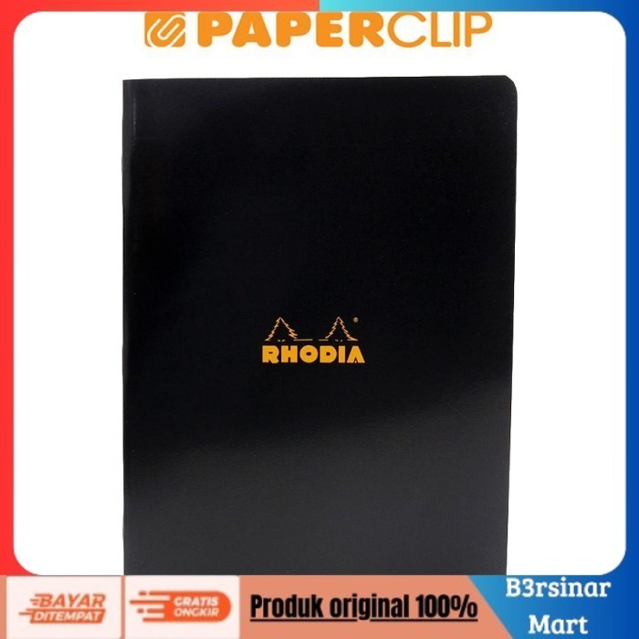 

[KUALITAS TERBAIK] NOTEBOOK RHODIA A4 STAPLEBOUND BLACK LINED 119169C