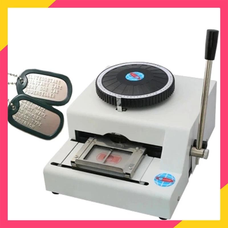 

52 Characters Manual GI Military Stainless Steel Metal Dog Tags Embosser Letter ID Card Aluminium PVC Embossing Stamping Machine