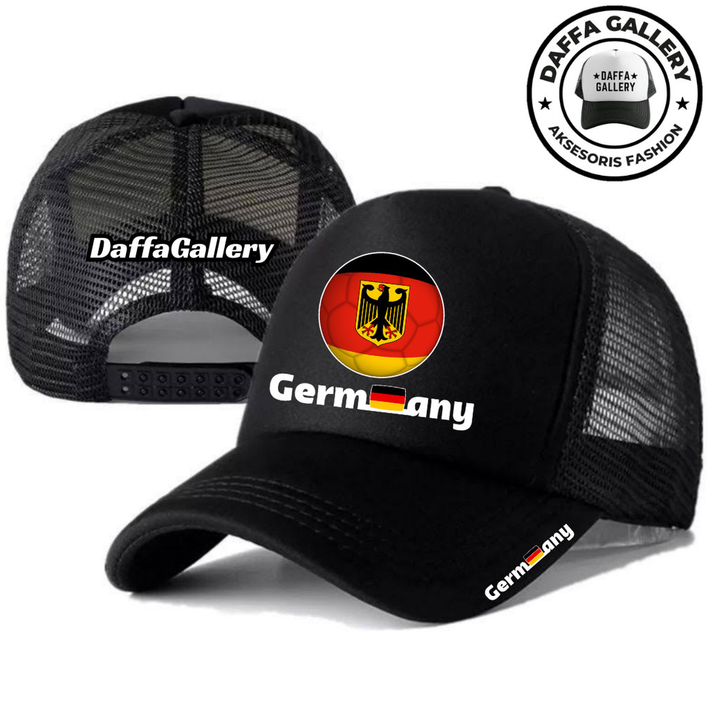 Daffaa Gallery Topi Trucker TIMNAS JERMAN - Topi Distro GERMANY Logo - Topi TIMNAS JERMAN Premium - 