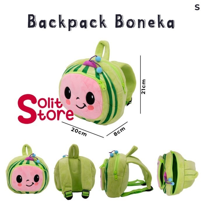 ✨NEW✨ -Tas Ransel Boneka Baby Shark Huggy Wuggy Melon Sonic Baby JJ - No5 Shark Pink