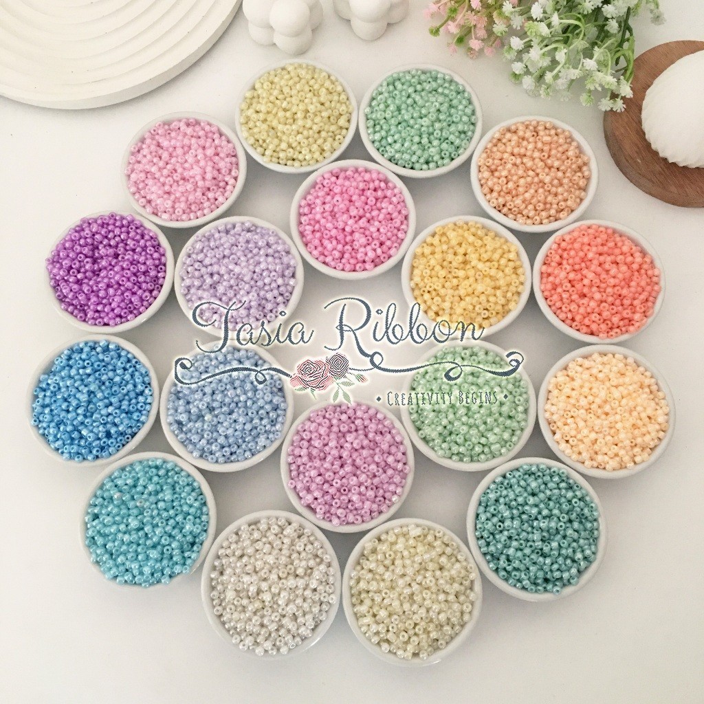 HIASAN MANIK MANIK PERMATA Manik Mote Payet Pasir CEYLON PASTEL 6/0 {NEW}