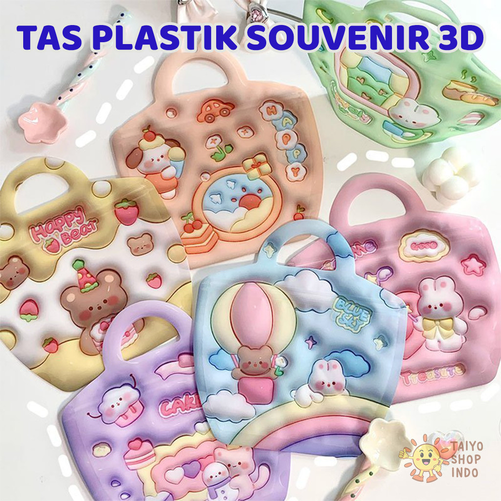 

TAIYO Tas Plastik Souvenir 3D Ziplock Goodie Bag Hampers Hadiah Bingkisan Pesta Ulang Tahun Party