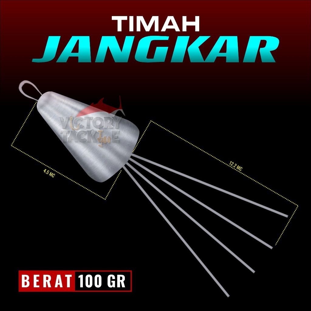 Timah Pancing Model Jangkar Berat 75 100 Gram untuk Soft Lure Squid Pusat Alat Pancing Berkualitas