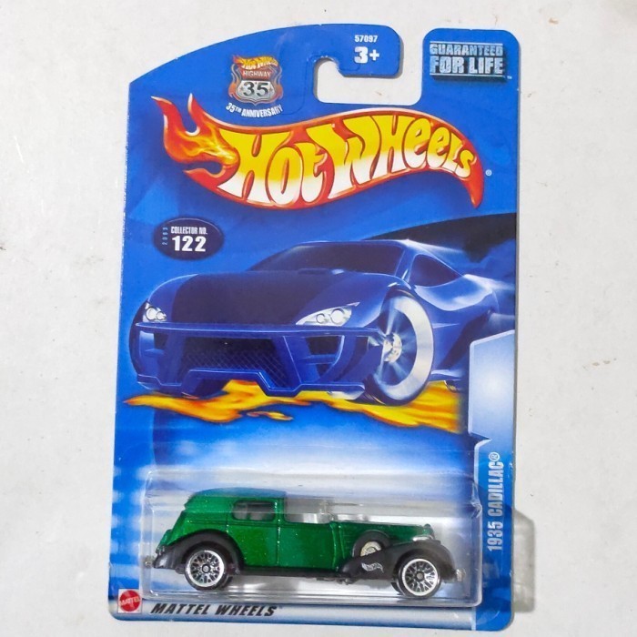 Hotwheels 1935 35 Cadillac hijau 2003 base besi