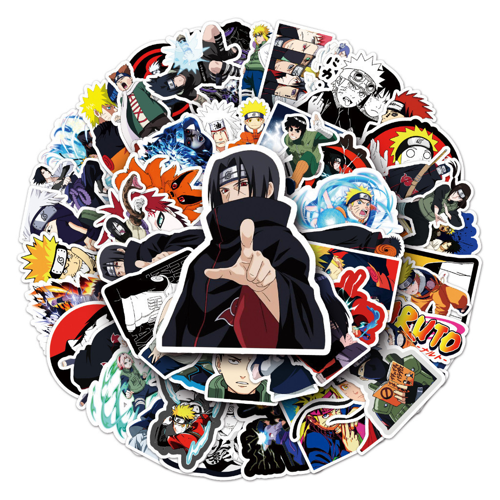 

Sticker Pack vinyl isi 50 - 100 pcs | anti air varian NARUTO | glossy matte | laptop helm tumbl koper Stiker