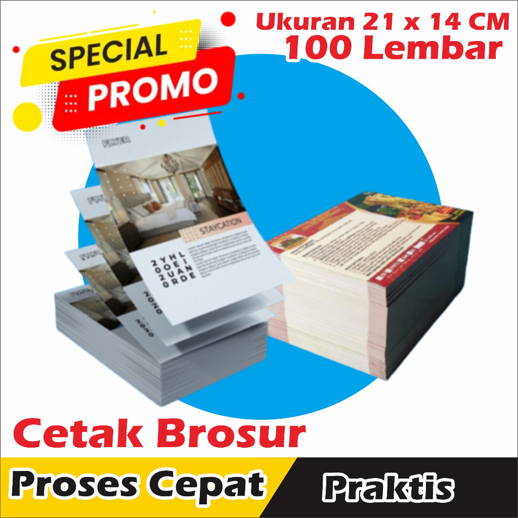 

cetak brosur ukran A5 21 x 14 cm