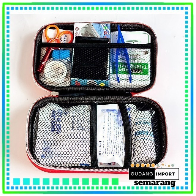 HARGA MURAH 18 In 1 Set Perlengkapan Alat Medis P3K Isi Lengkap Dengan Tas Kotak First Aid Kit Mobil