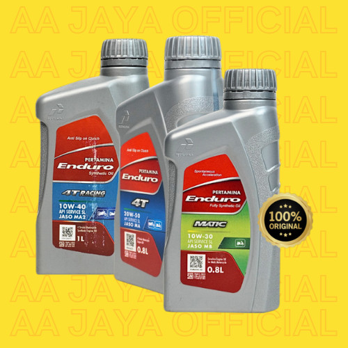 Oli Original Pertamina Enduro Matic 0,8L, Enduro 4T 0,8L, Enduro 4T Racing Untuk Motor