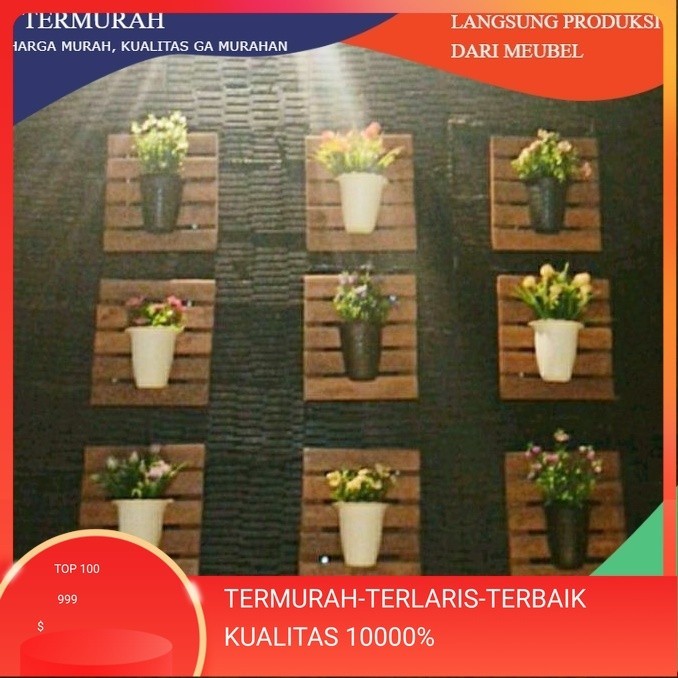 Tatakan Pot Tempel Rak Pot Tempel Hiasan Dinding Ruangan atau Taman