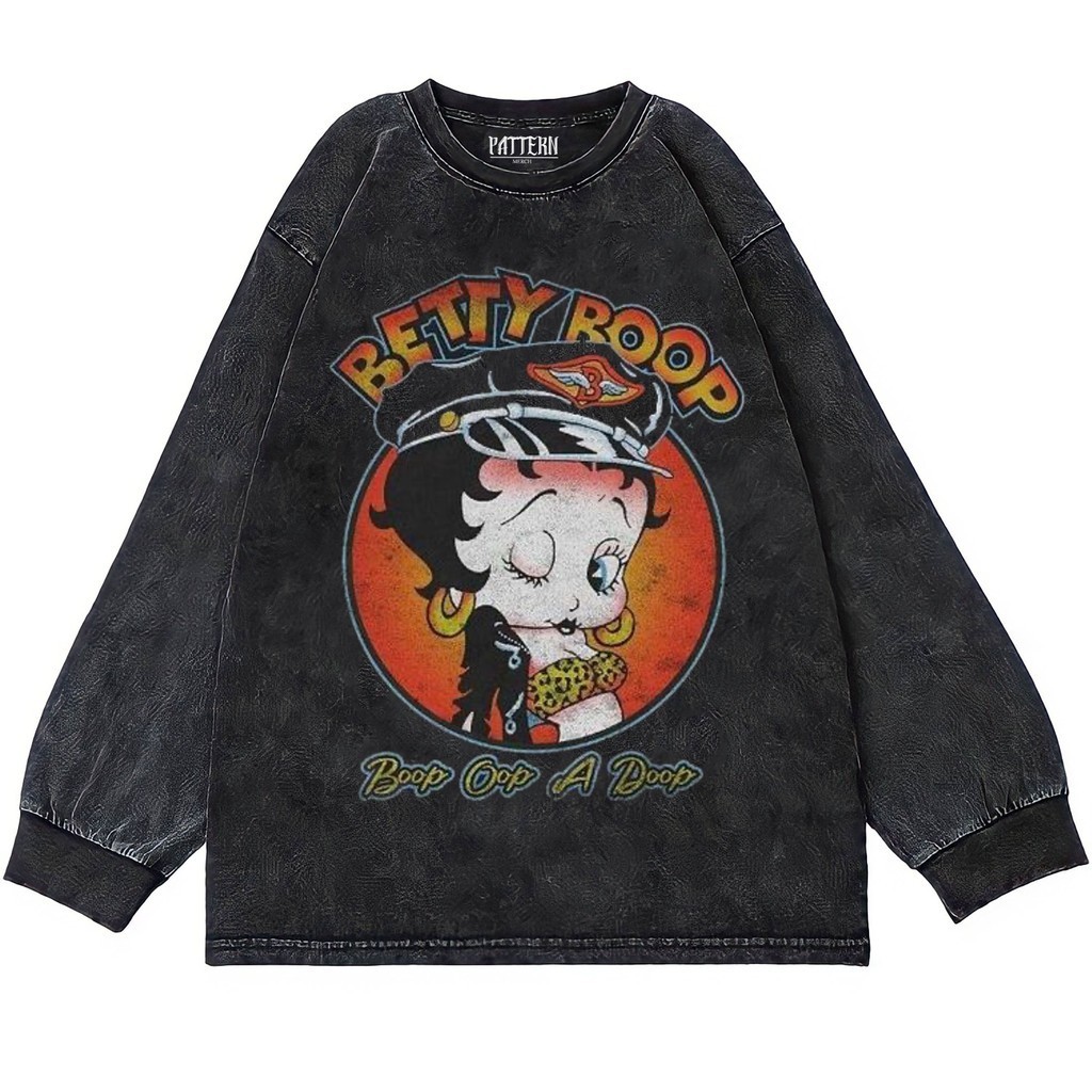 Patternmerch "betty boop a doop" Oversize T-Shirt | Longsleeve Oversized | washing tee | Kaos