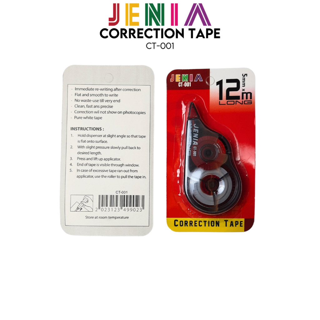 

DHL PAKET 5PCS TIP EX CORRECTION TAPE CT-522 JENIA KERTAS ROLL MURAH 2 METER CT 522 TIPEX ATK STATIONARY