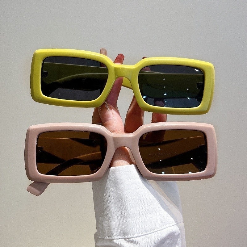 TSN- Kacamata Hitam Wanita Kaca Mata Kotak Vintage Sunglasses Gaya Korea Import Murah