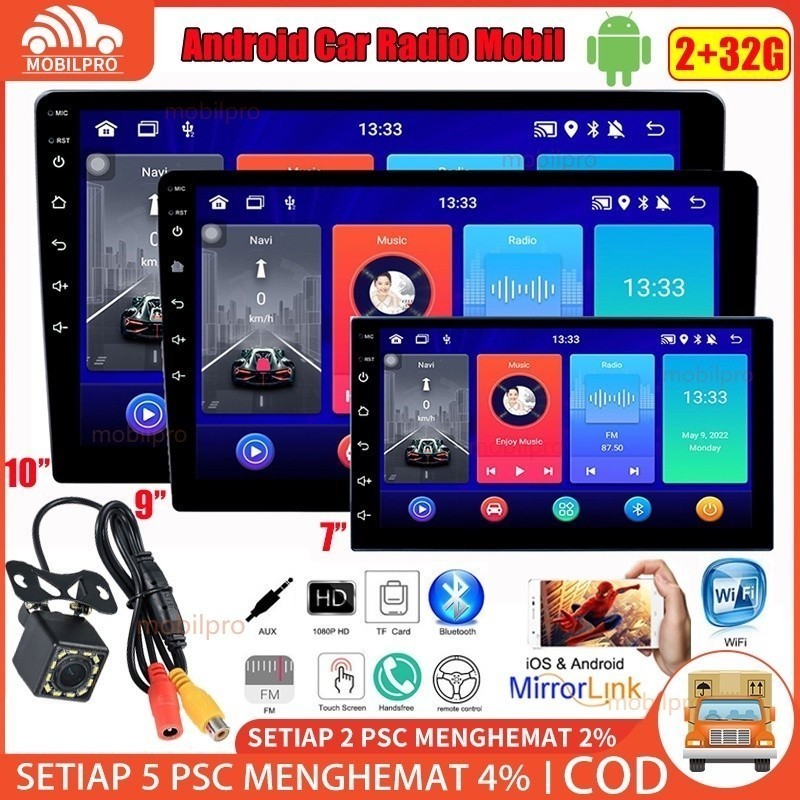 2G+32G android 7 inch 9 inch 10 inch head unit android double din Car Radio Mobil IPS Screen Head