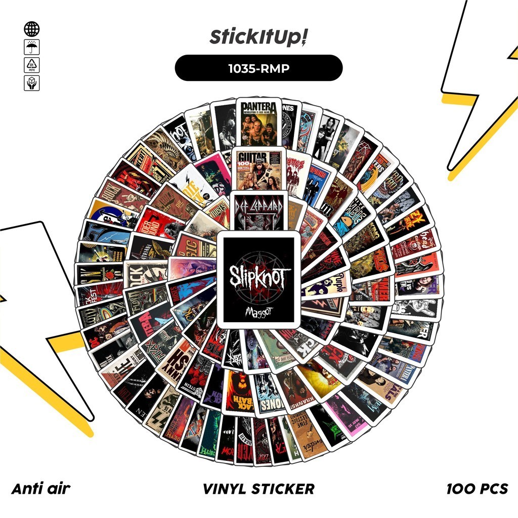 

COD✨ 100 Pcs Stiker Pack Poster Rock Band V3 Lucu Aesthetic Vynil Waterproof untuk Freebies Sticker Buku Journal Casing HP Laptop