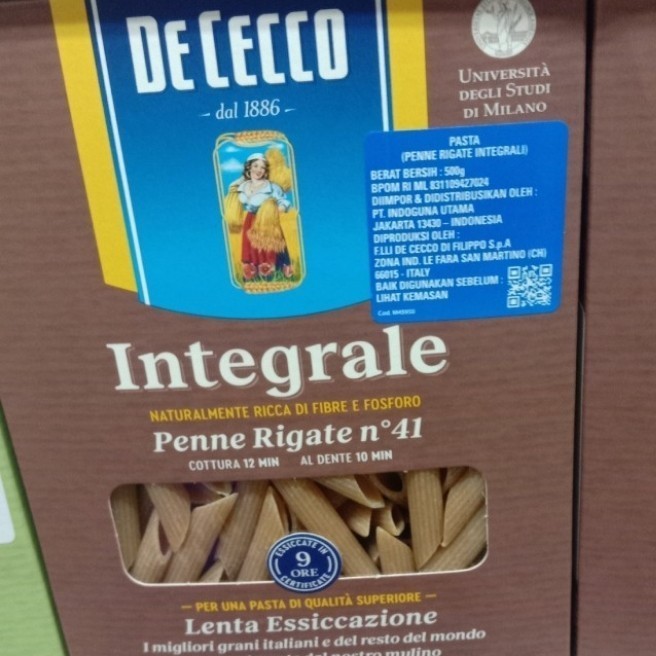 

dececco integrale penne rigate pasta no 41. 500gr whole wheat