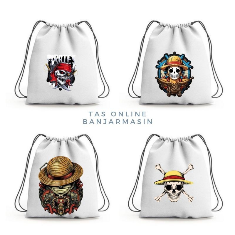 Tas Online Banjarmasin - Tas Serut Tema One Piece Full Printing Untuk Pria & Wanita