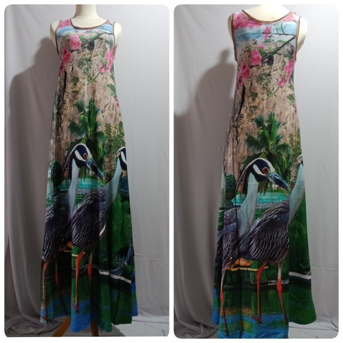 Dress terusan wanita bahan kaos bergambar 12