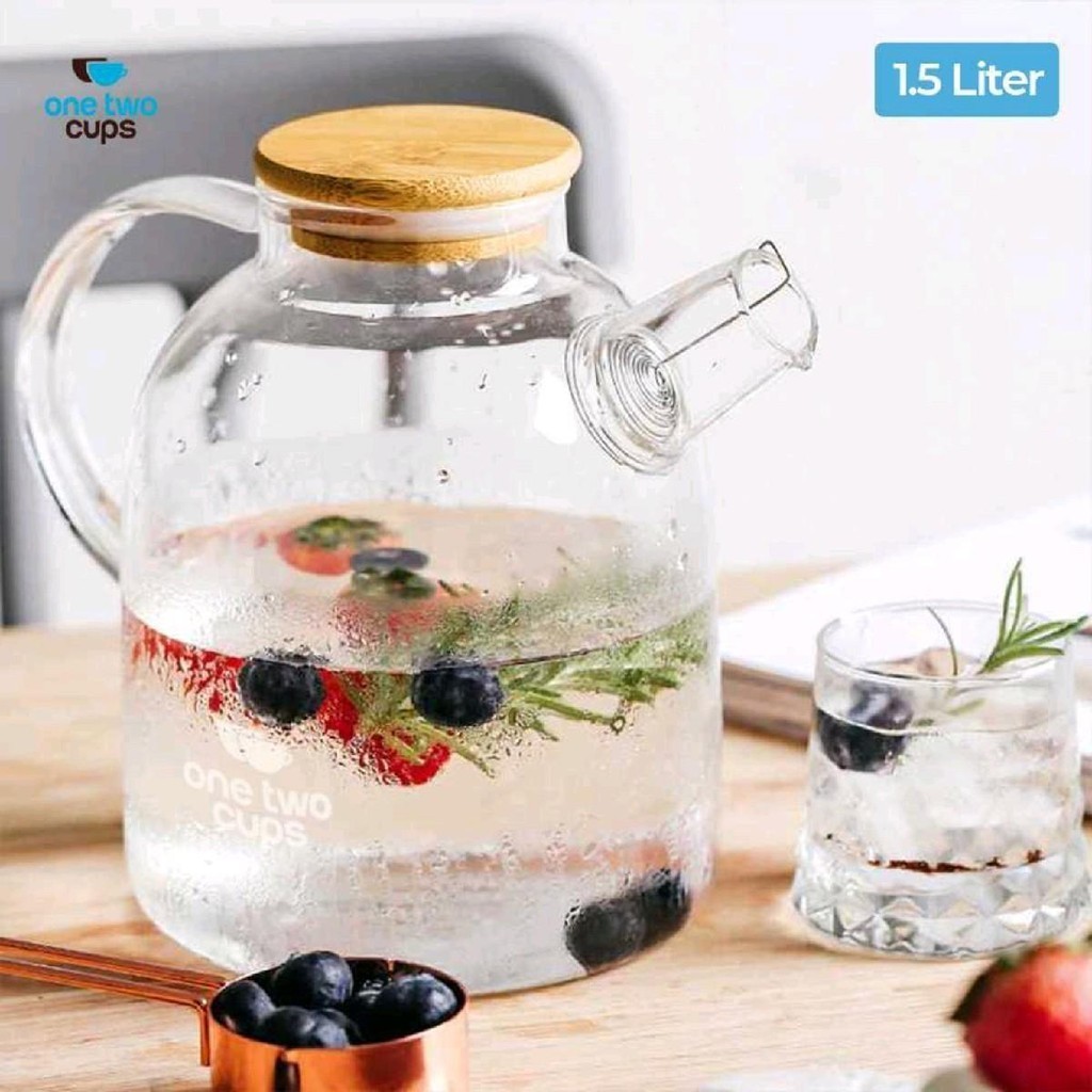 Teko Kaca Teh Pitcher Borosilicate Glass 1.5L Tea Pot Tahan Panas Super Jumbo - TP-760