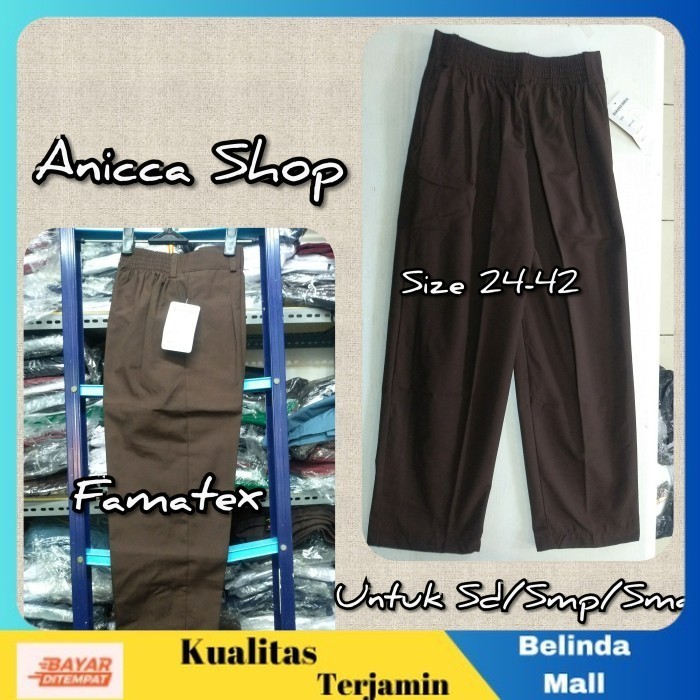 

⭐COD⭐ DISKON Celana Panjang Karet Coklat Untuk Sd/Smp/Sma Seragam Sekolah 24 25