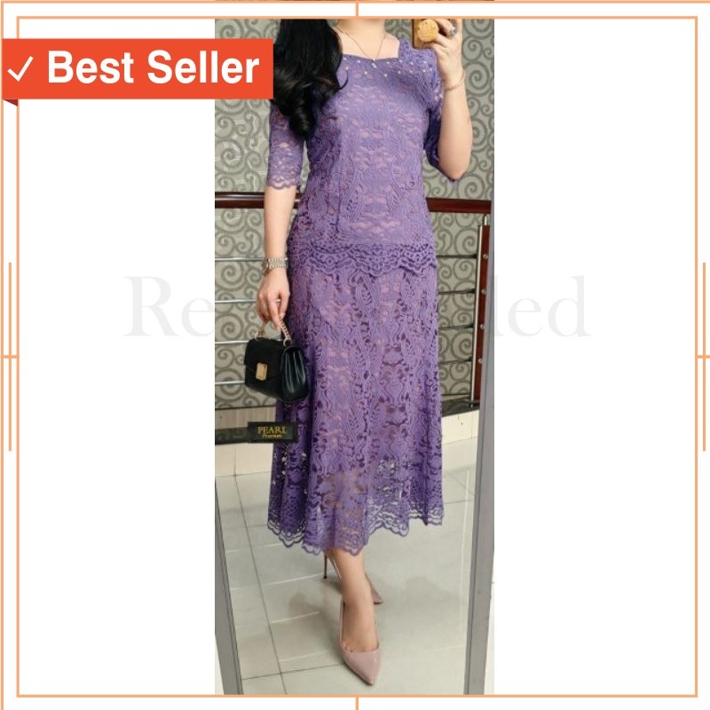 KEbaya Modern Masa Kini Style Keren Murah Premium / Set Semi prancis/STELAN BROKAT WANITA/BAJU KEBAY