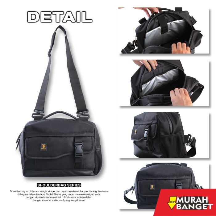 tas selempang pria kekinian Moral Flat Tas Selempang - Waistbag - Tas Pria - Tas Bahu Pria - Hitam -