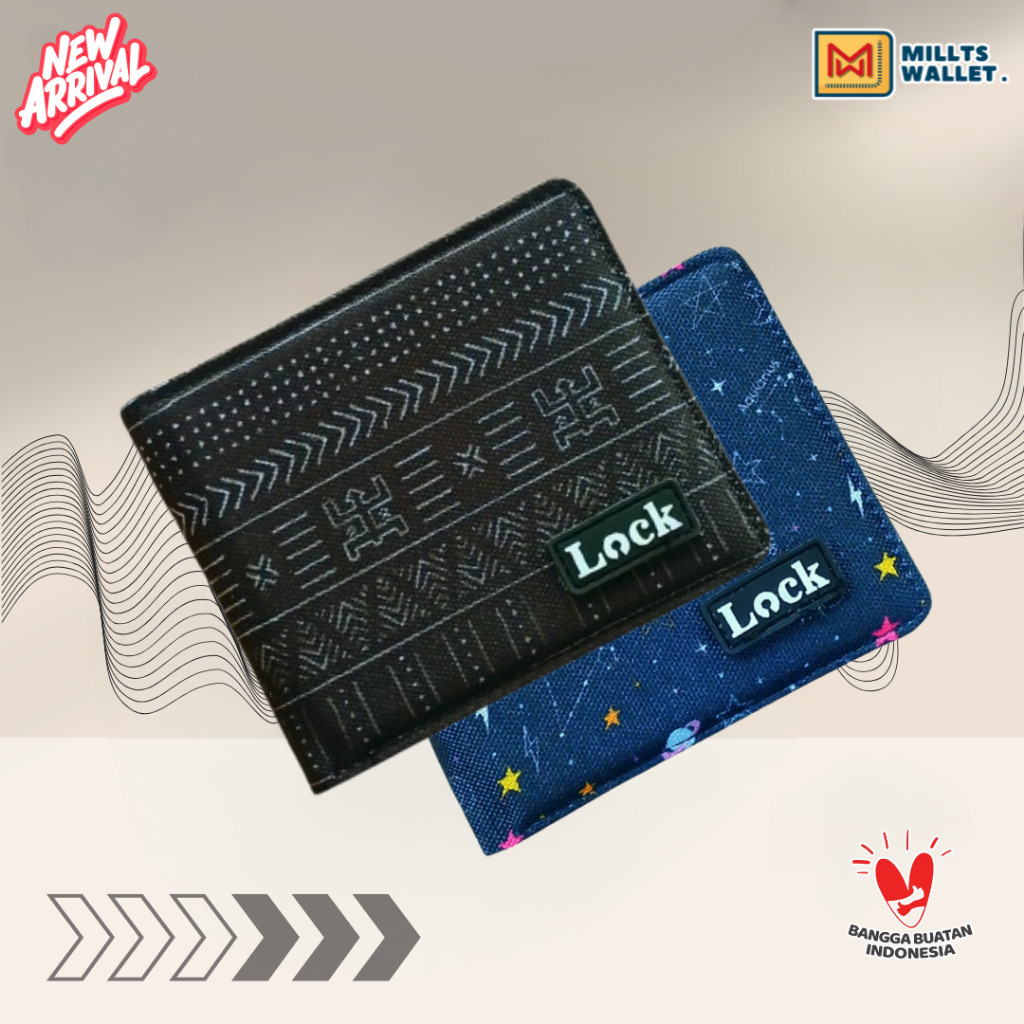 Dompet Pria Kulit Kanvas Lipat Pendek Anti Air Keren Cowok MW101