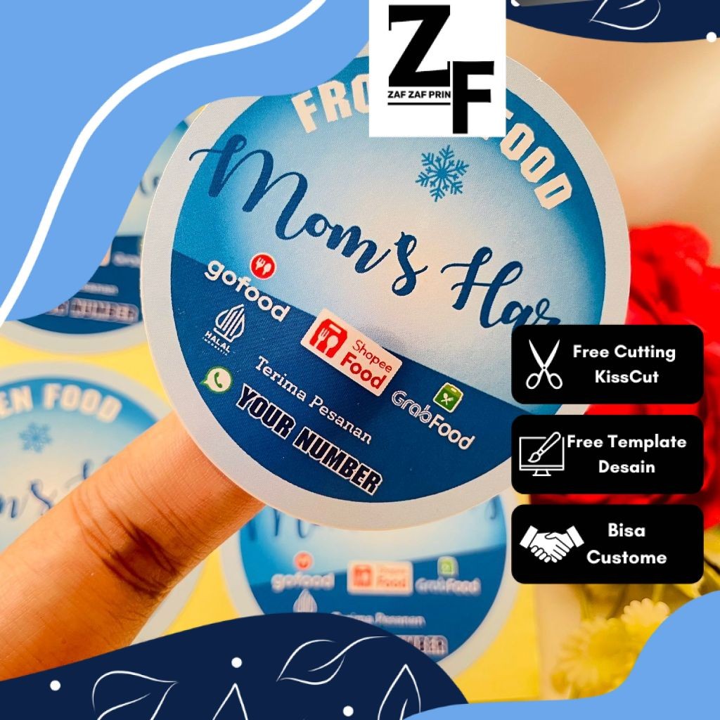 

ZAF 2-4 Cetak Label Frozen Food Stiker Chromo Makanan Beku Logo Sticker Free Desain Uk.Kecil