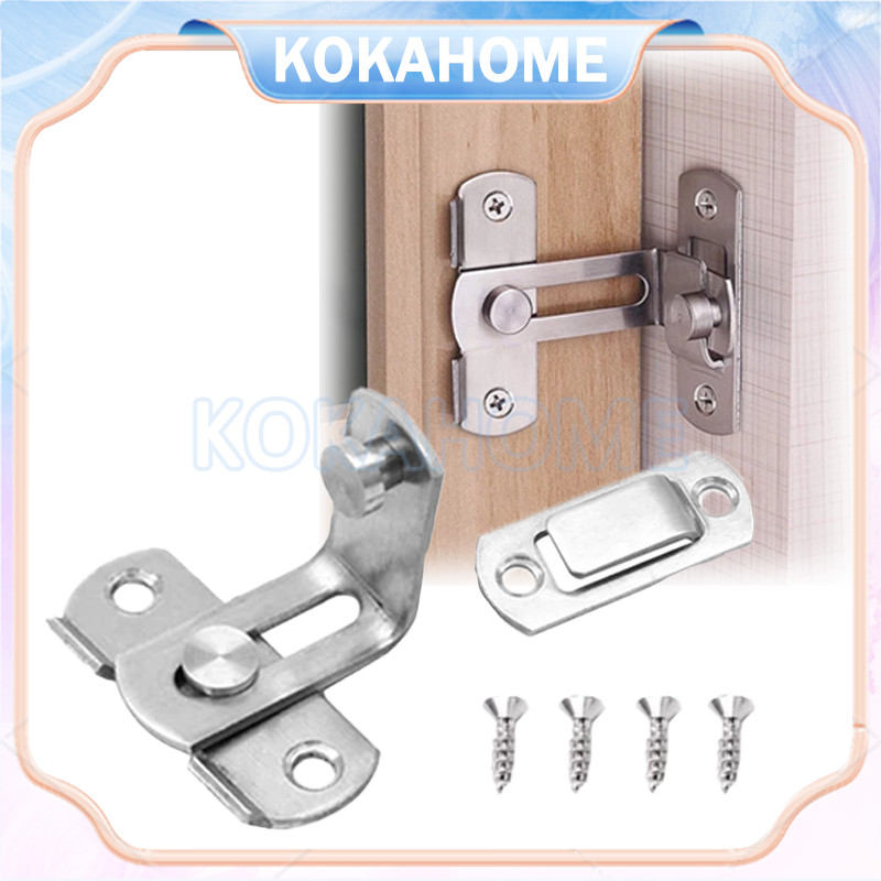 selot slot overpal gembok /Grendel Pintu Sliding Siku 90 Derajat Stainless/Lemari Geser Sleeding Sli