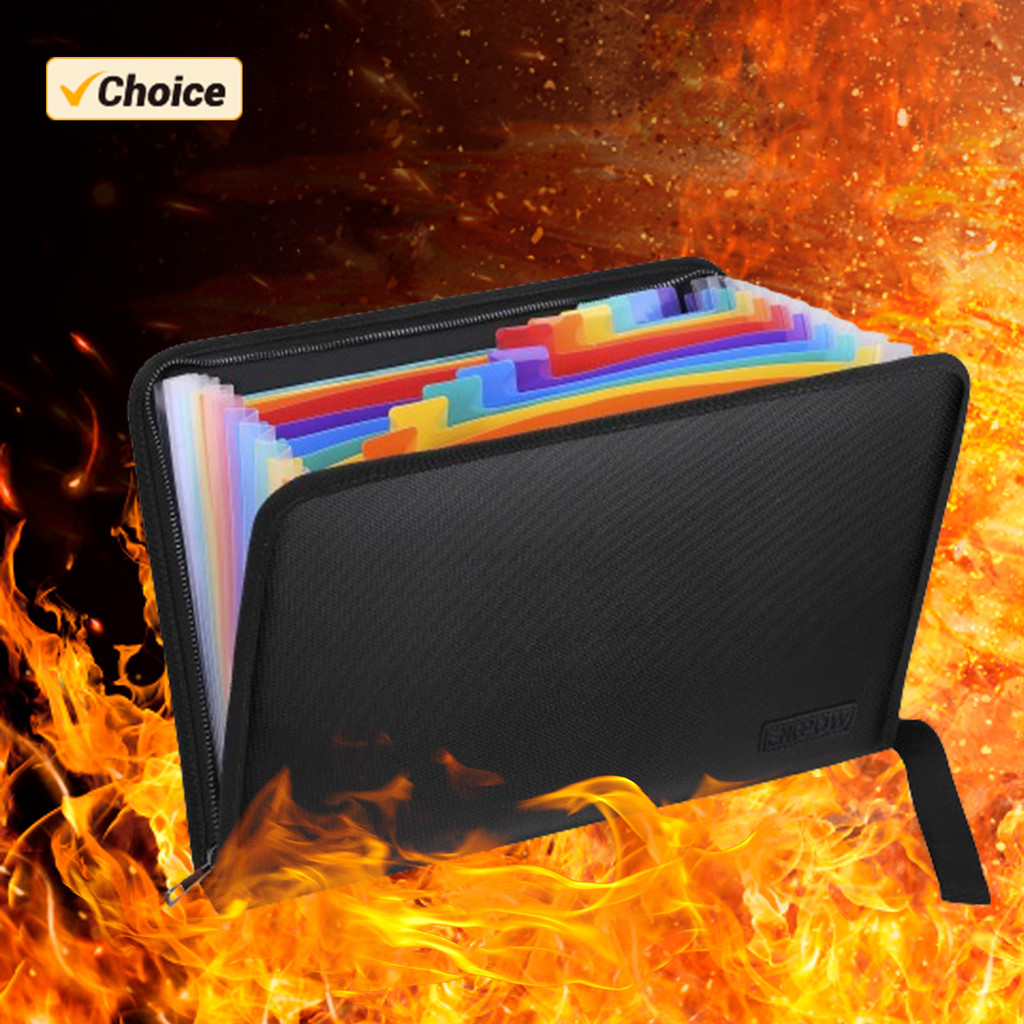 

Black 12 page Organ Folder Classified Documents Test Papers Literature Certificates A4 Paper organizer Bag Portable Storage