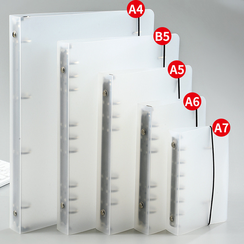 

A7 transparent 6Ring binder ring6mm folder pp waterproof