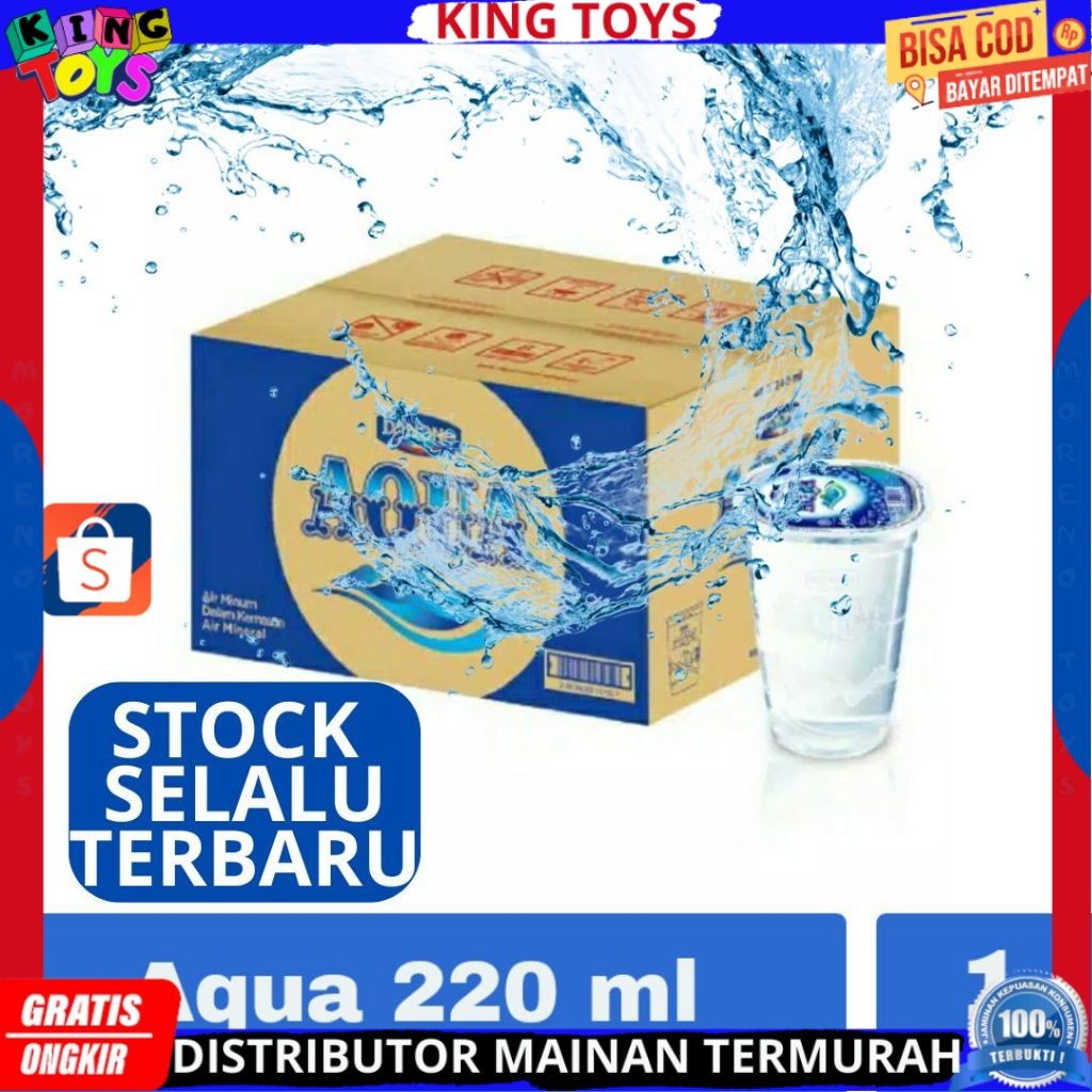 

Air Minerale AQUA Gelas Cup 220 ML / ISI 48 Cup Gelas Per DUS PER KARTON TERMURAH