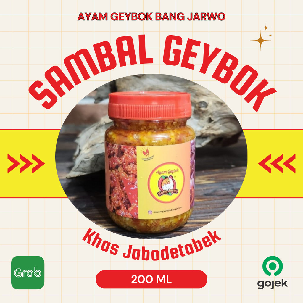 

Sambal Geybok 200ML Pedas & Nikmat - ASLI Ayam Geybok Bang Jarwo