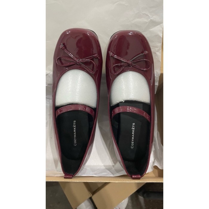 (READY SIAP KIRIM) Cozymarkets - Minete ribbon ballet flatshoes warna Glossy Burgundy - Glossy Burgu