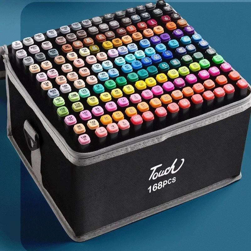 

24-168 Colors Oily Art Marker Pen Set for Draw Double Headed Sketching Oily Tip Based Markers Graffiti Manga School Art Supplies