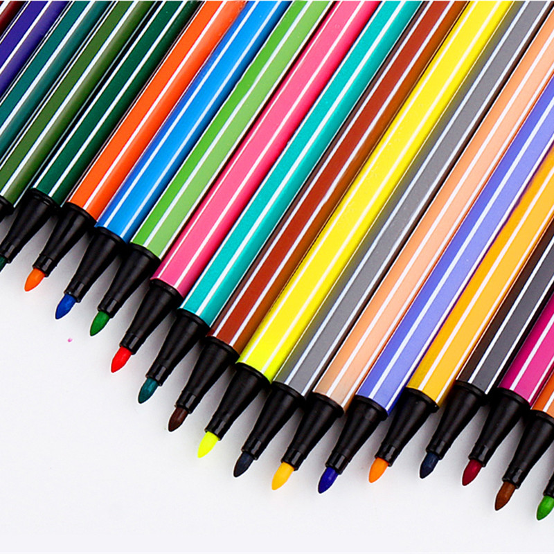 

12 Color Markers Set School Painting Supplies Manga Drawing Stationery Water Color Pens