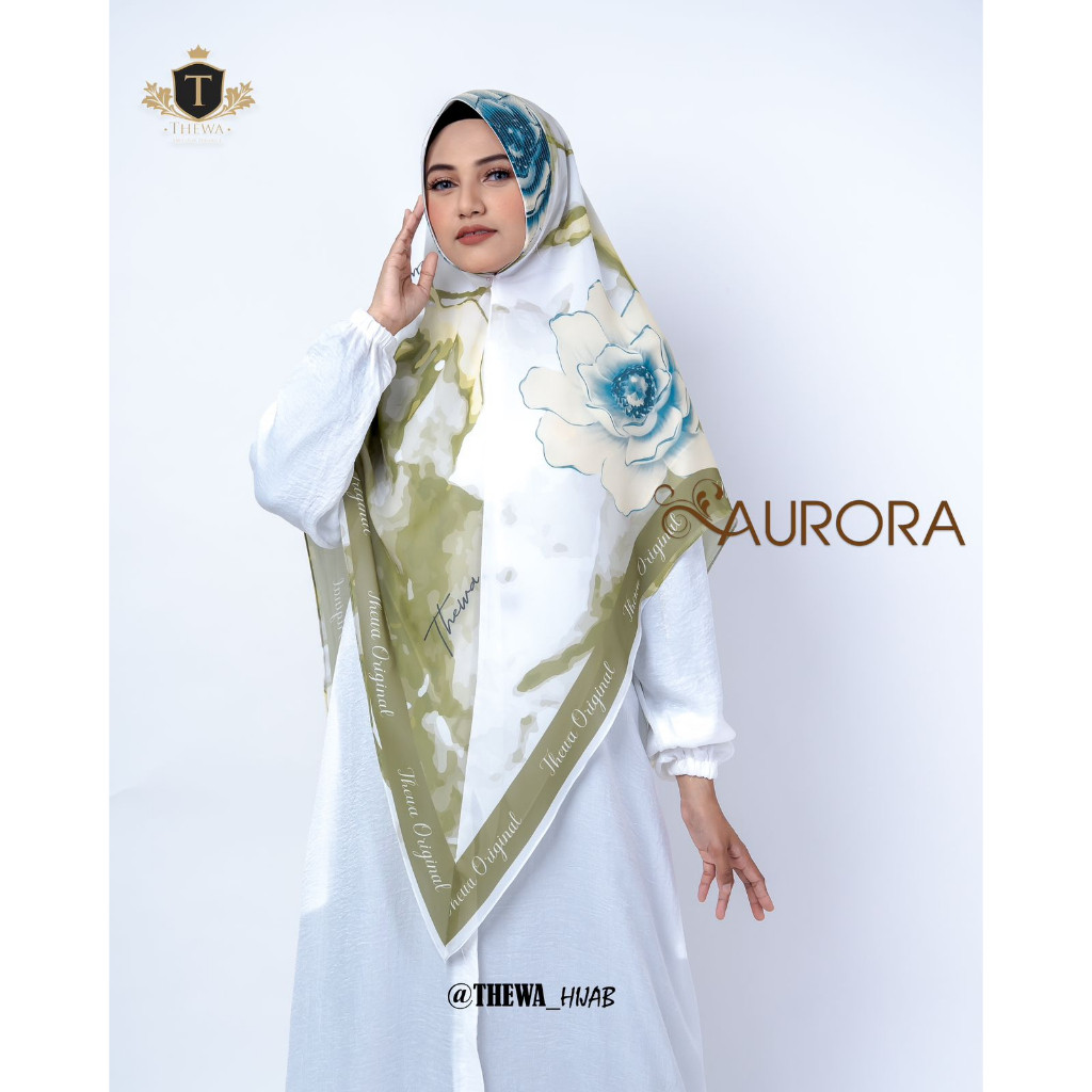 COD THEWA Kerudung/Khimar/Hijab “AURORA" PRINTING POLOS Jumbo OVAL  2 LAYER CERUTY