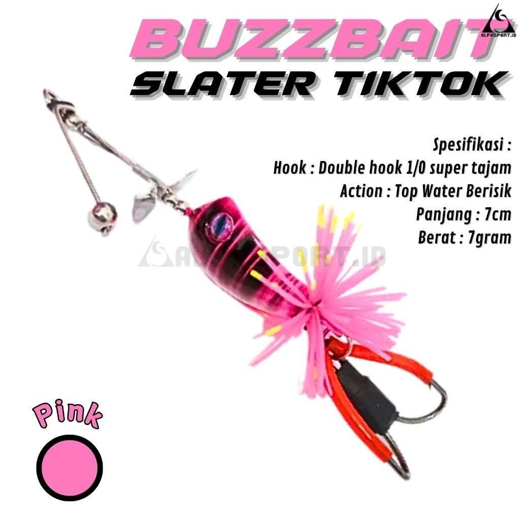 AlfaSport.Id Buzzbait Mini Slater Tiktok Super Berisik Umpan pancing Lure Casting Gabus Toman -AS