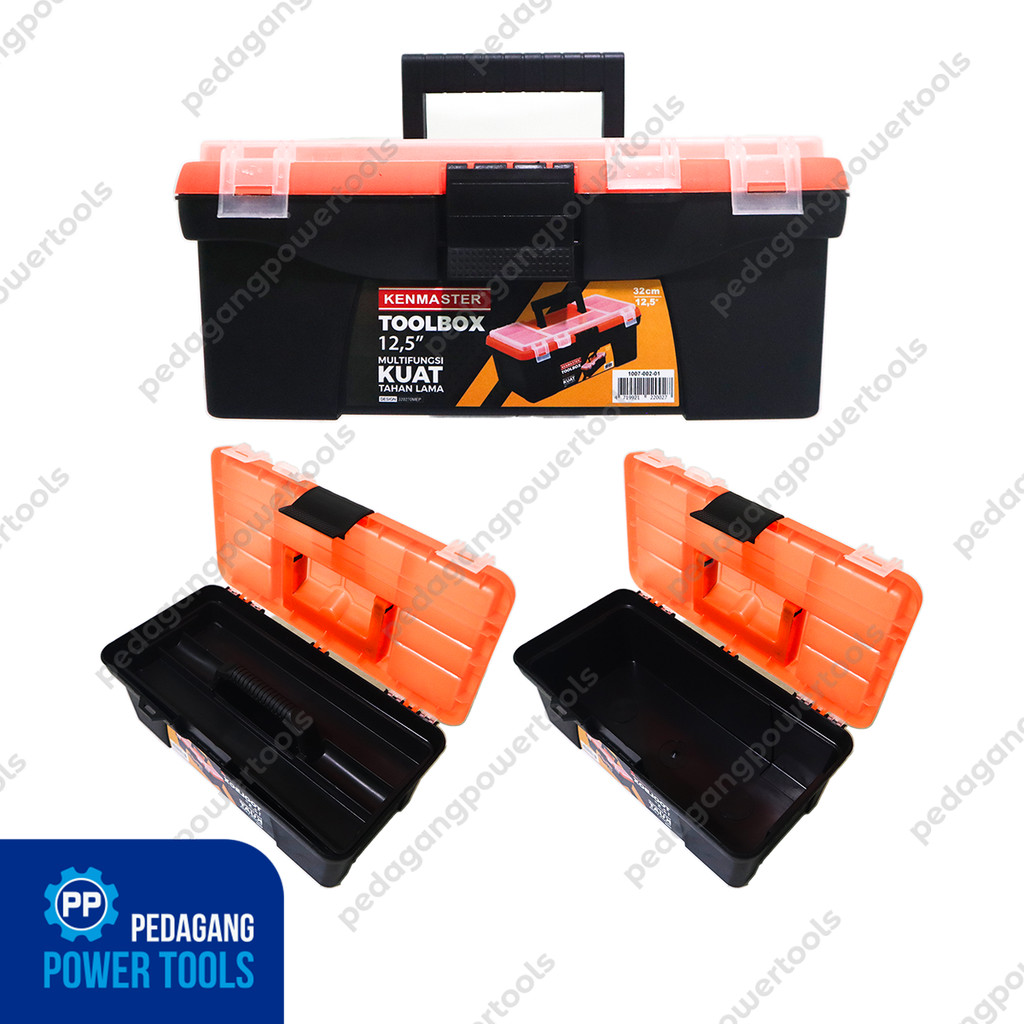 KENMASTER Tool Box Plastik 12.5" Inch Medium Kotak Perkakas Toolkit Tempat Kunci Serbaguna