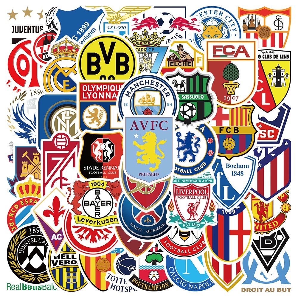 Stiker Logo Printing Sepakbola Negara Club Stiker Klub Bola Dunia
