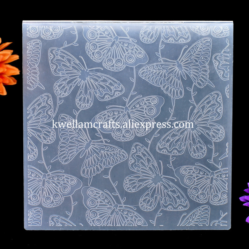 

Larger Size Butterfly Plastic Embossing Folder For Scrapbook DIY Album Card Tool Plastic Template 19.8x19.8cm KW7102331
