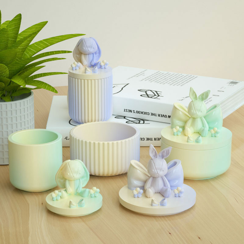 

Round with Cover Bottle Silicone Plaster Storage Jar Pottery Molds DIY Cement Mould Concrete Art Making Supplies Crafts Decor