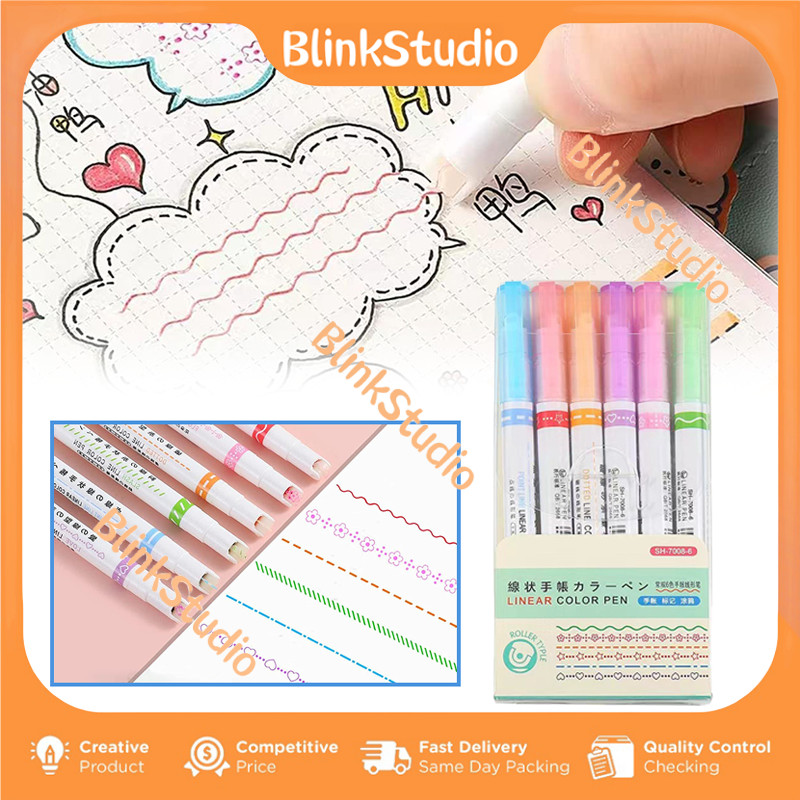

Spidol Garis Aesthetic/Spidol Garis Line Marker Alat Tulis Kantor