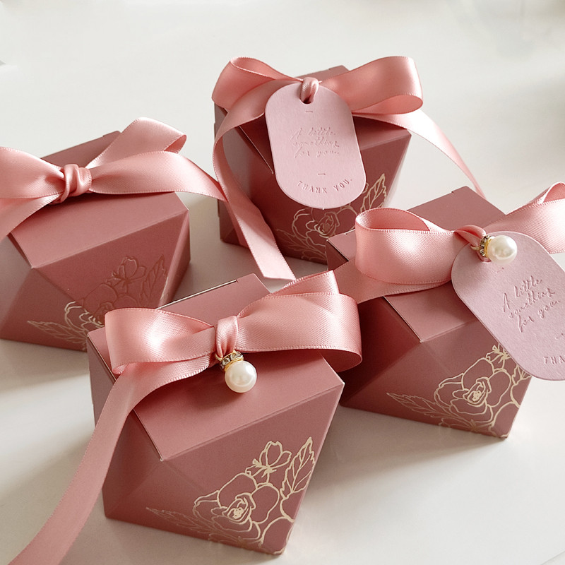 

Gift Box Diamond Shape Paper Candy Boxes Chocolate Packaging Box Wedding Favors for Guests Baby Shower Birthday Party