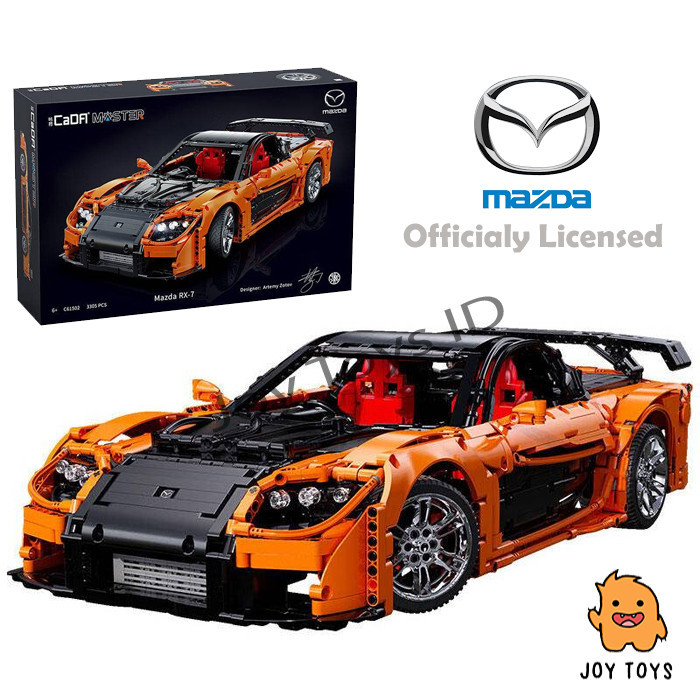 JOY TOYS Mainan Anak Brick Cada Mobil Han's Mazda RX-7 VeilSide Fortune 3071 Pcs Orange Hitam Skala 