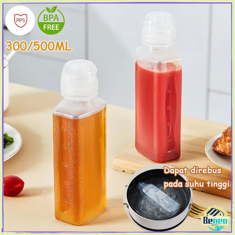 300/500ML Botol Minyak Plastik Botol Saus Plastik  Botol Wadah Kecap Plastik Food Grade Botol Minyak