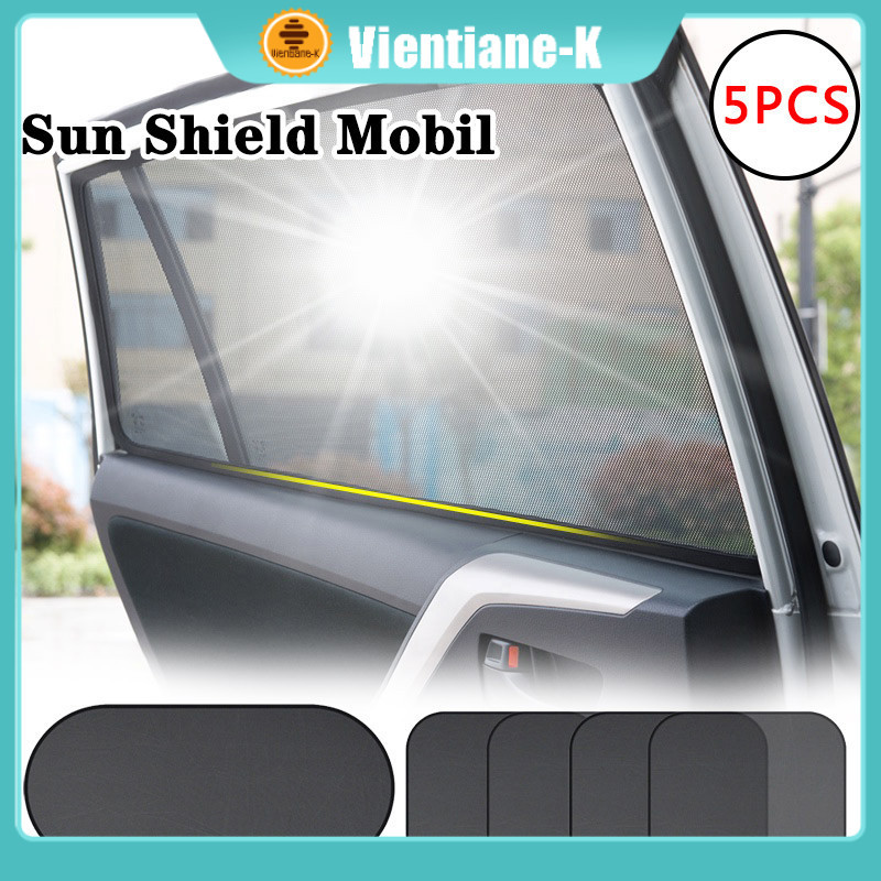 INO 5PCS SUN SHADE TABIR SURYA MOBIL TABIR SURYA PELINDUNG PANAS MATAHARI SILAU KACA MOBIL SUN