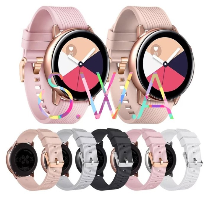 P R O M O Samsung Galaxy Watch Active 2 40mm 44mm Strap Silikon Strip Watch Band - Hitam