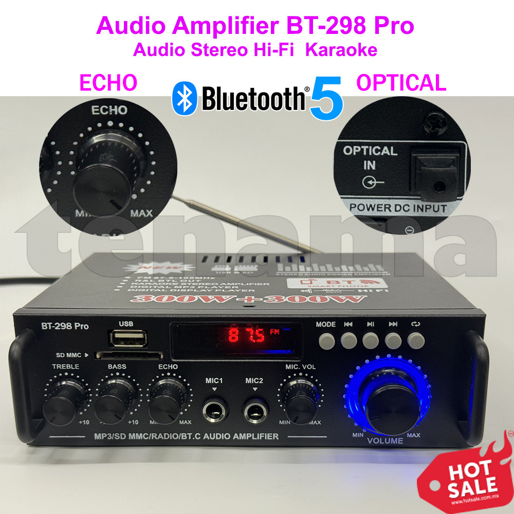 Audio Power Amplifier BT-298 Pro Bluetooth 5.0 HiFi Karaoke