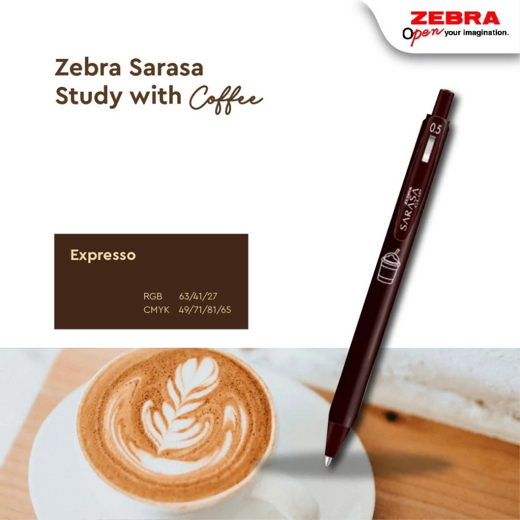 

mdn ZEBRA Sarasa Vintage 0.5mm Coffee Series Gel Pen SATUAN - Pulpen Pena Sarasa Warna Murah