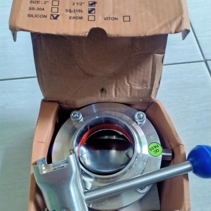 VALVE BUTTERFLY SANITARY 2,5 INCH SPV STAINLESS STEEL 316L